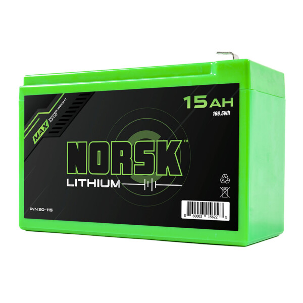 15ah Norsk Lithium Battery Three Quarter View