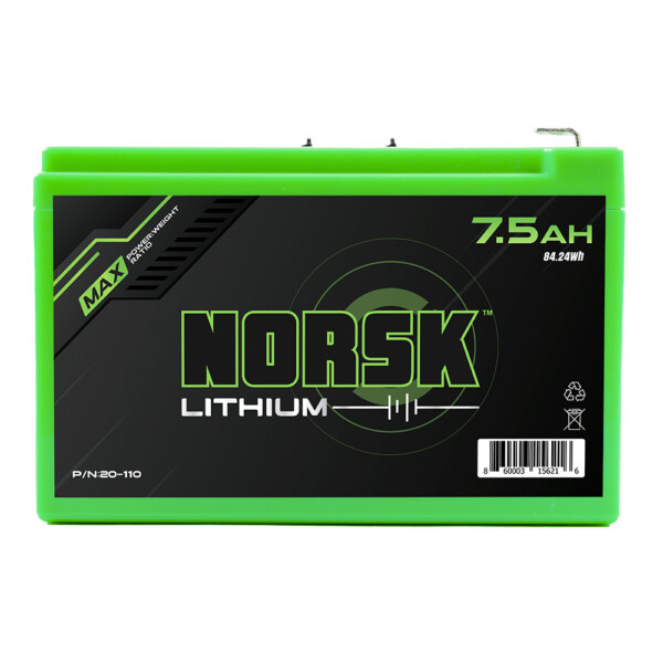 7.5ah Norsk Lithium Battery - Product Photo - Front View
