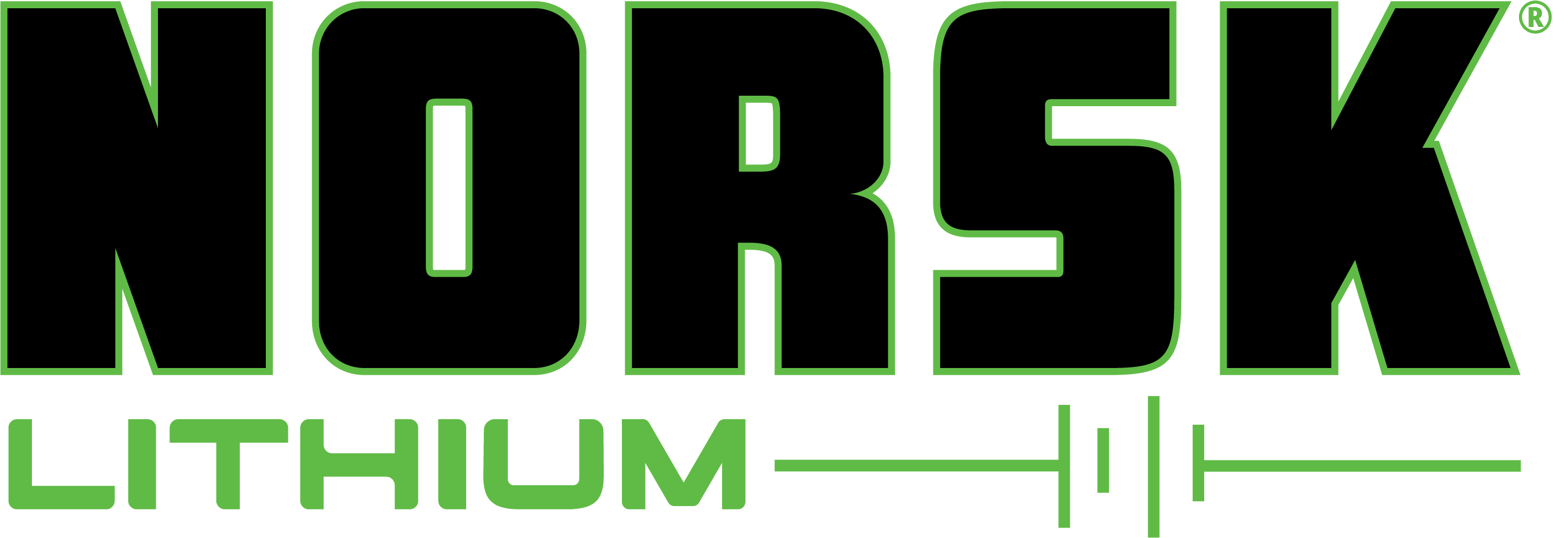 Norsk Lithium menu logo - Black and Green