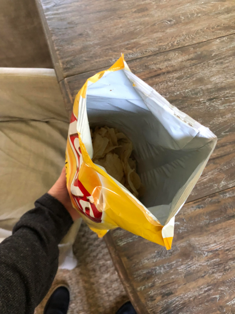 bag of chips half full