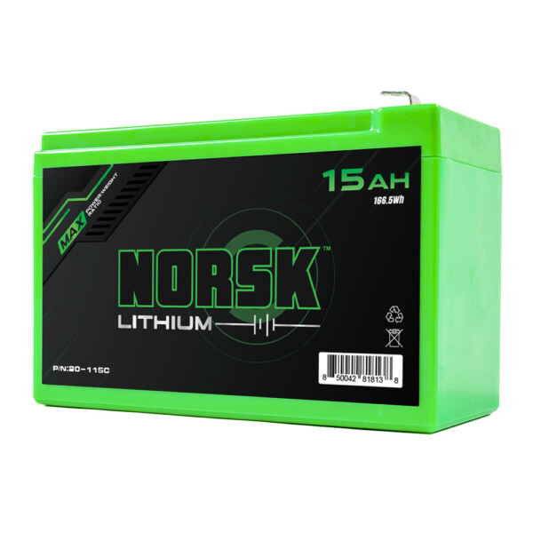 Norsk Lithium 15Ah 2A Charger PN20 115C 3 4 view