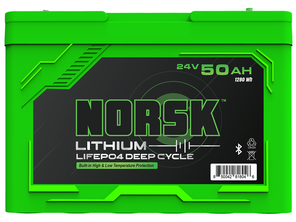 Norsk Lithium 24v 50ah lithium battery - kayaking