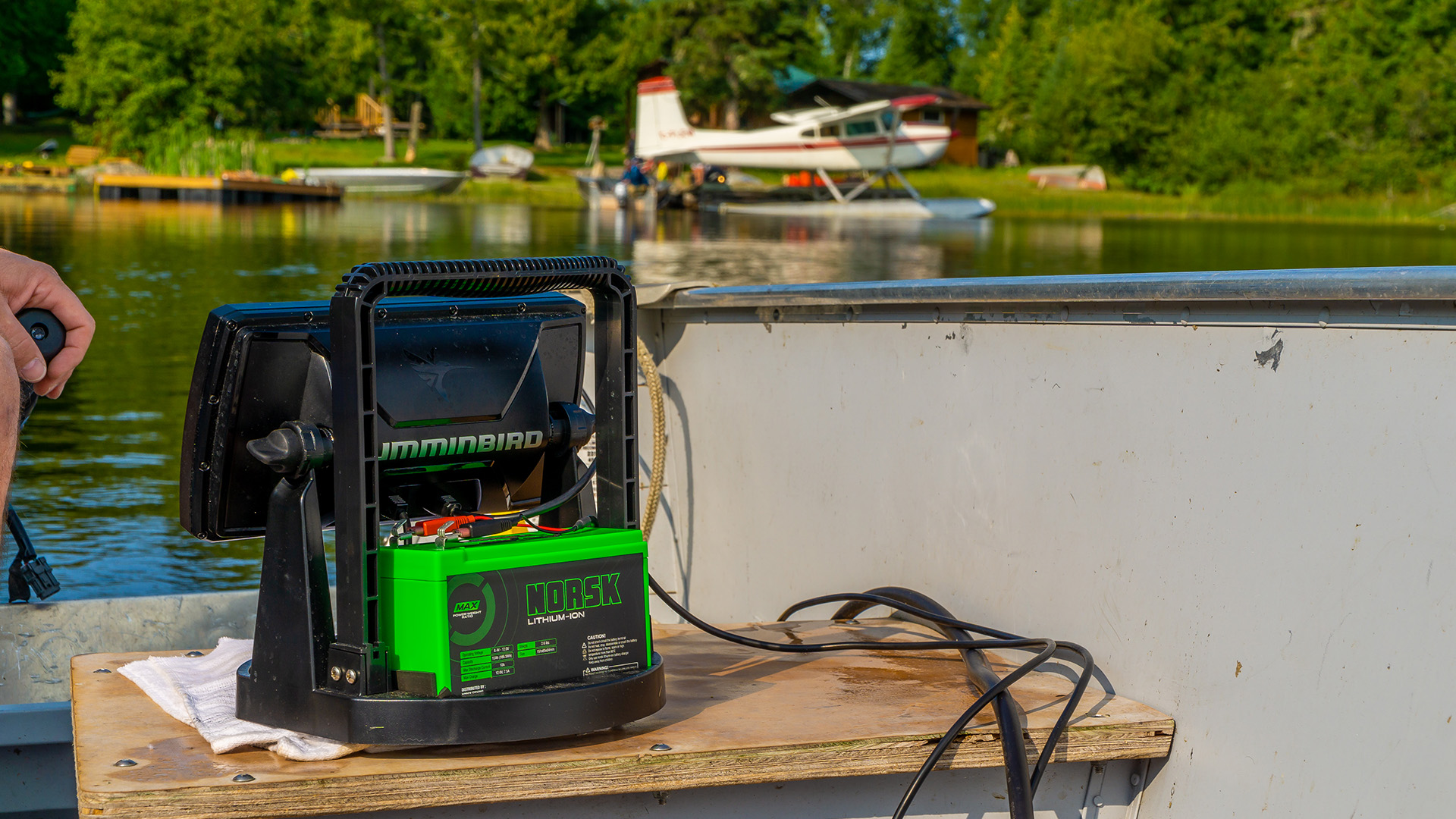 Norsk Lithium 15Ah Lithium Ion Battery pwoeing a Helix on a Fishing Trip in Canada 2