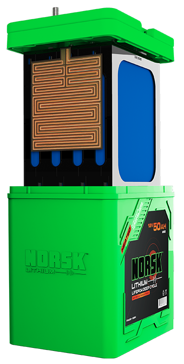 Norsk Lithium Heated Battery Open Case
