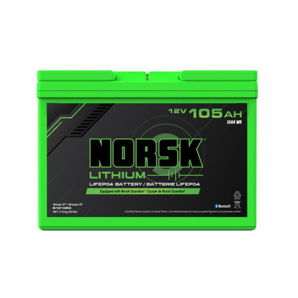 Norsk Lithium 12v 105Ah lithium deep cycle marine battery