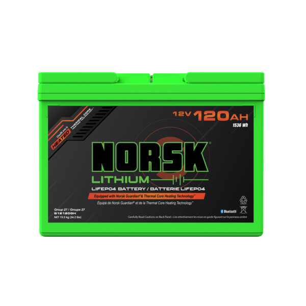 Norsk Lithium 12v 120Ah deep cycle marine battery