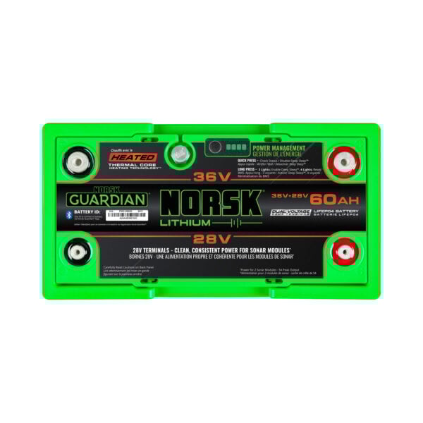 Top terminal and switch layout of 36V/28V heated LiFePO4 lithium battery