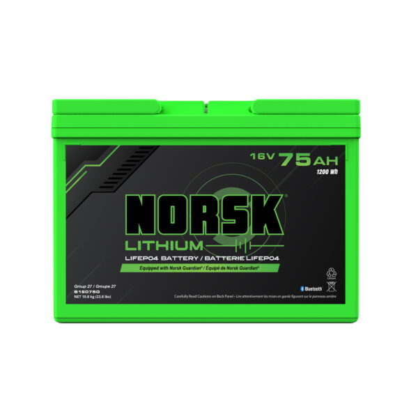 Norsk Lithium 16V 75AH LIFEPO4 LITHIUM DEEP CYCLE BATTERY