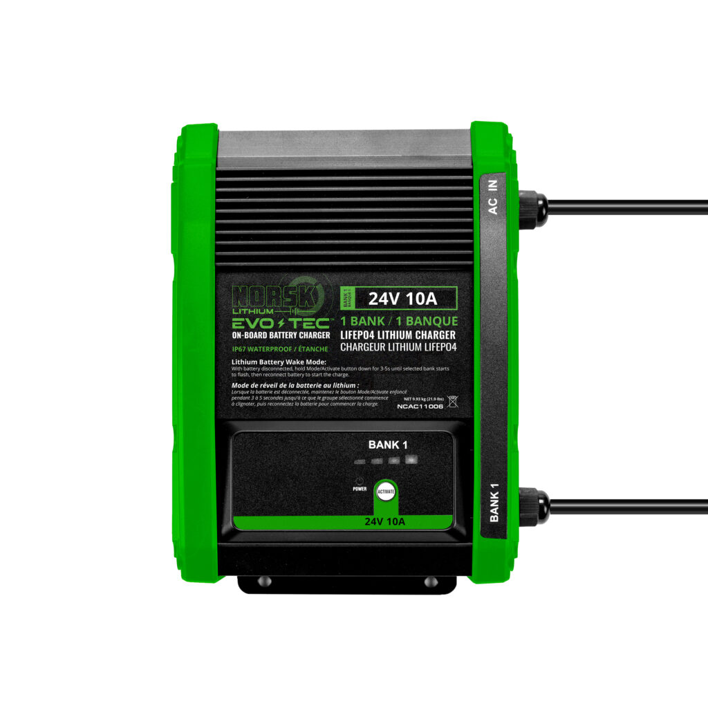 EVO-TEC™ 24V 10A - 1 Bank On-Board Charger - Norsk Lithium