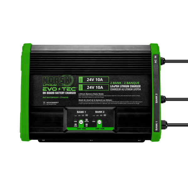 Norsk Lithium EVO-TEC™ 24V/24V 10A - 2 Bank On-Board Charger