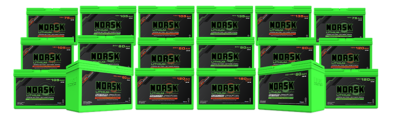 Norsk Lithium 12Volt 80 AH & 100AH Batteries Heated and Non heated versions available. 