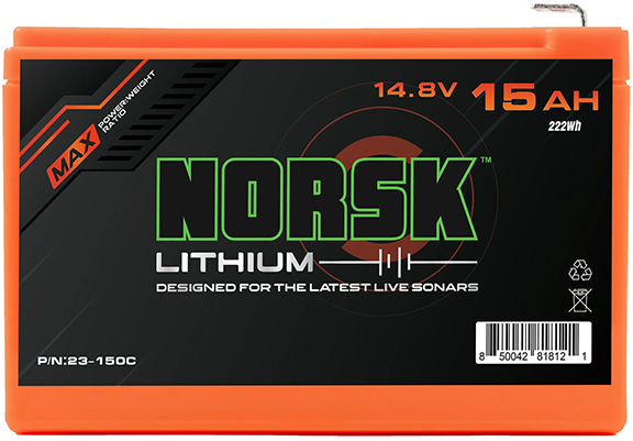 Norsk Lithium 14.8V 15AH battery for fishing electronics live imaging livescope 8