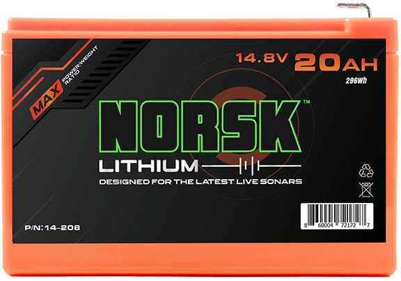 Norsk Lithium 14.8V 20AH battery for fishing electronics live imaging livescope 7