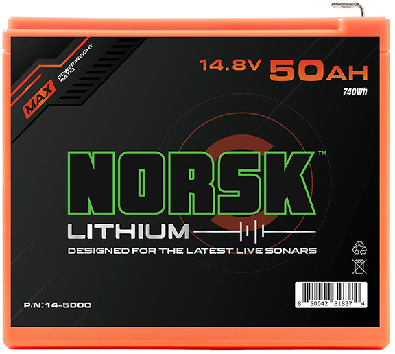 Norsk Lithium 14.8V 50AH battery for fishing electronics live imaging livescope 6