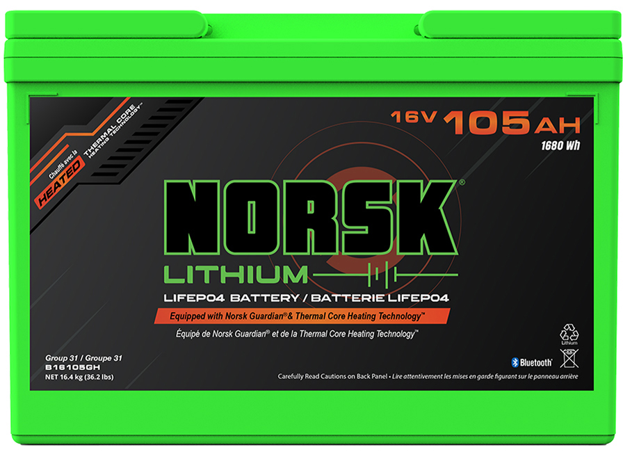 Norsk Lithium 16V 105AH Heated lithium battery 5