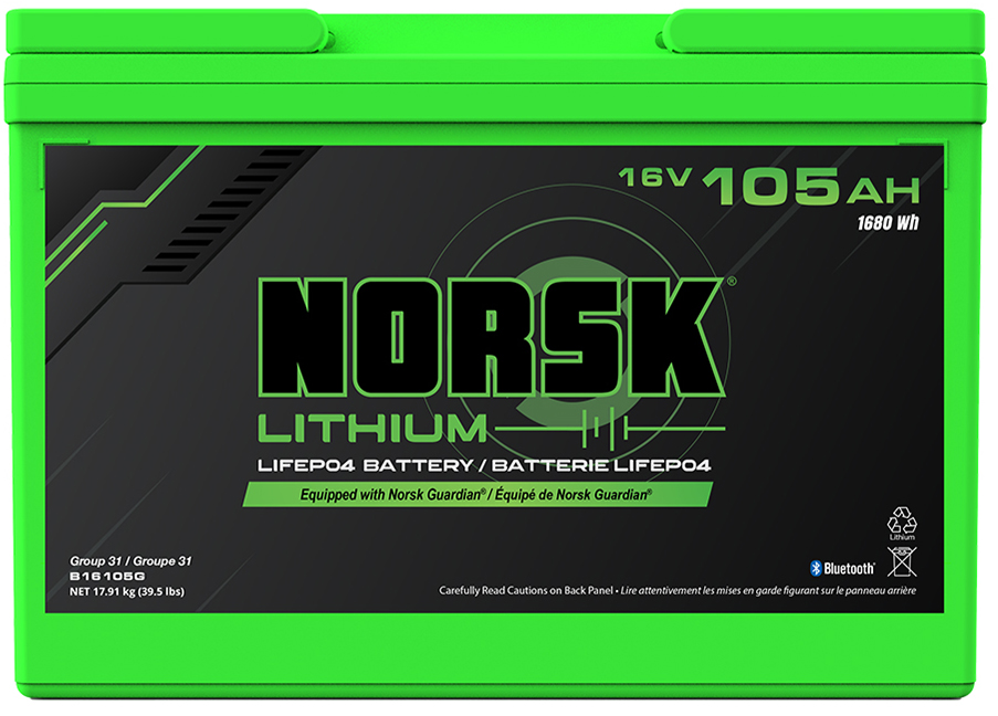 Norsk Lithium 16V 105AH lithium battery 6