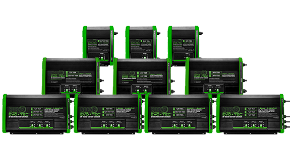 Line up of EVO-TEC™ On-Board Battery Chargers