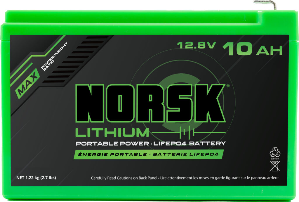 12.8V 10AH Norsk Lithium Portable Sonar Battery 1