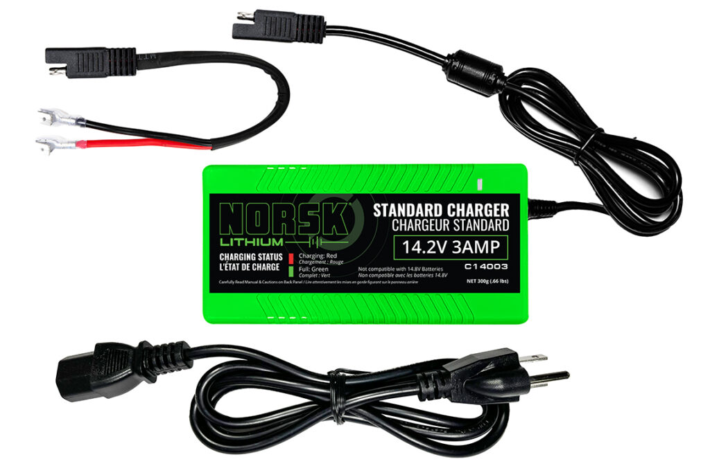 14.2V 3AMP Norsk Lithium Charger For 12.8V Portable Sonar Batteries