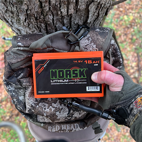 15AH 14.8V Battery In Treestand Bow Hunting 500 x 500