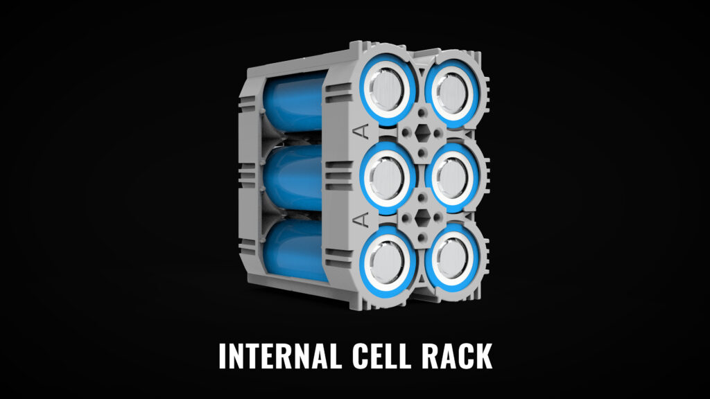 Internal Cell Racking Holds Lithium Cells Inside Norsk Lithium Portable Sonar Battery