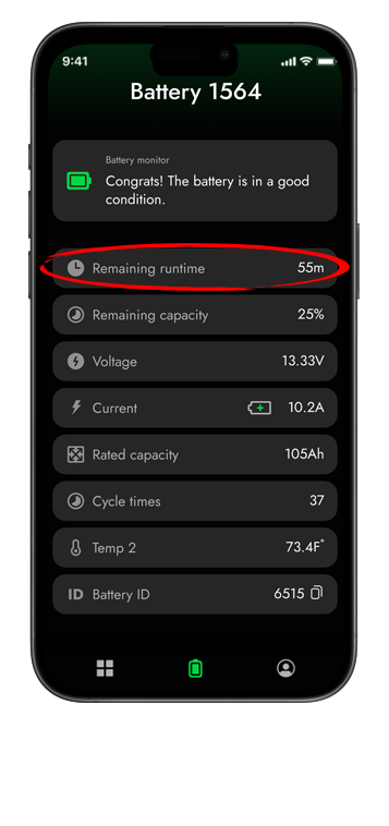 CHECK REMAINING RUNTIME Norsk Guardian App