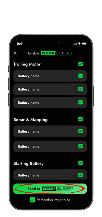 INSTALL STEP 3 Select Send to Deep Sleep™