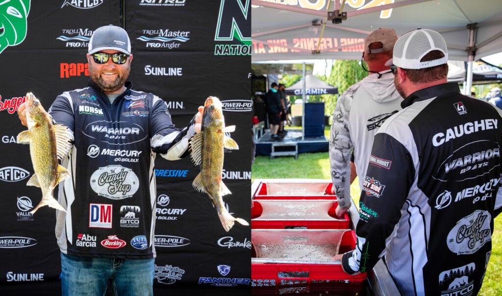 Jake Caughey at NWT national Walleye Tour Weigh In Norsk Lithium Pro Staff Angler Fishing