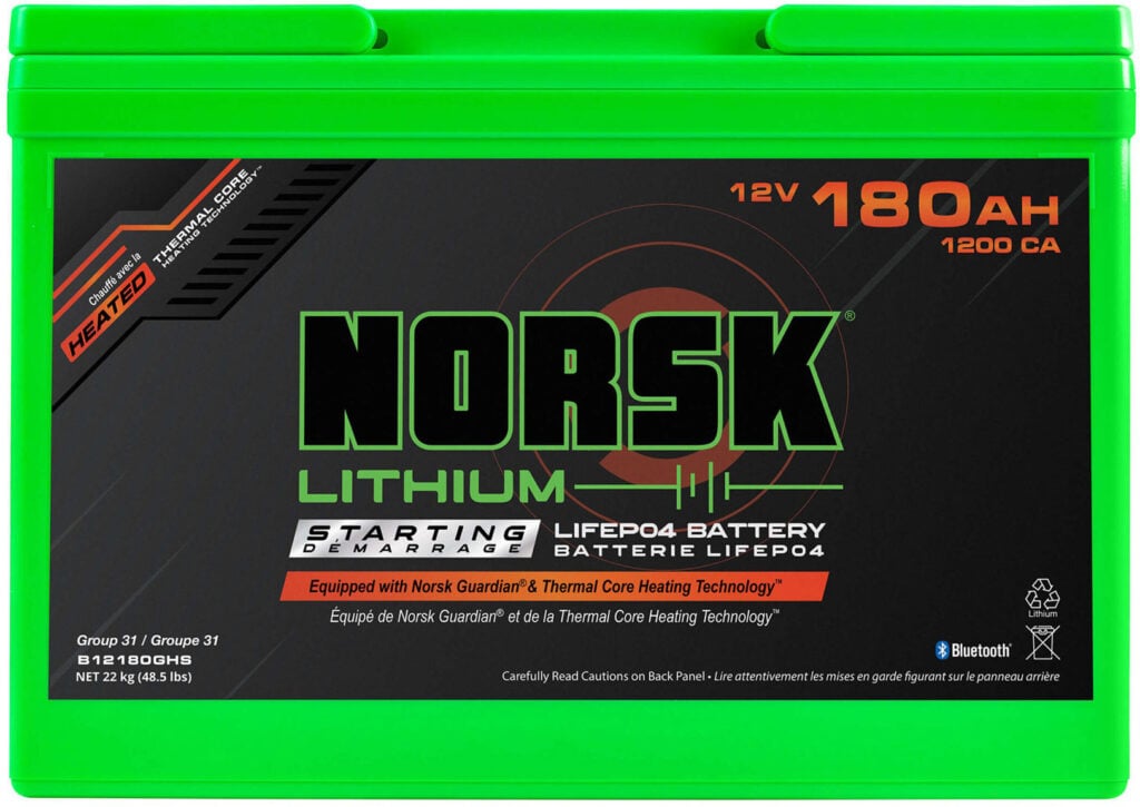 12V 180AH Heated Starting Battery Norsk Lithium Product Photo
