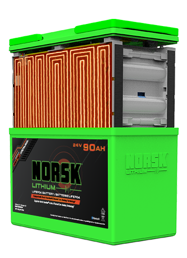 Norsk Lithium 24V 90Ah LIthium Battery - with Thermal Core Heating Technology - 3-4 - 366X505pxv2 Norsk Lithium 24V 90Ah LIthium Battery with Thermal Core Heating Technology 3 4