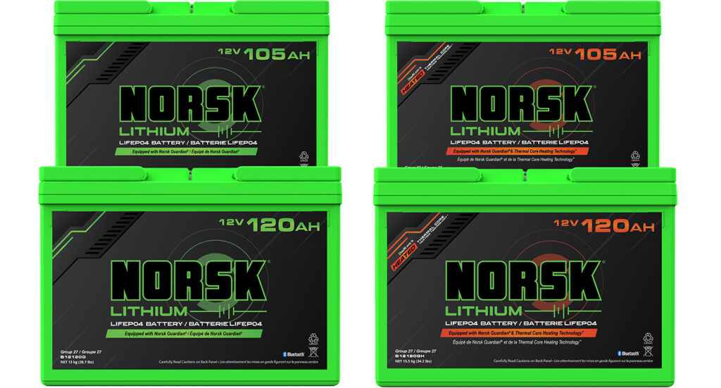 12V 105AH 120AH Heated and non heated Norsk Lithium marine trolling batteries Deep Cycle