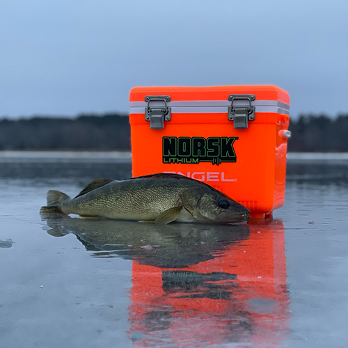 Joe Titus Waleye On Ice with Norsk Minnow Bucket 500 x 500