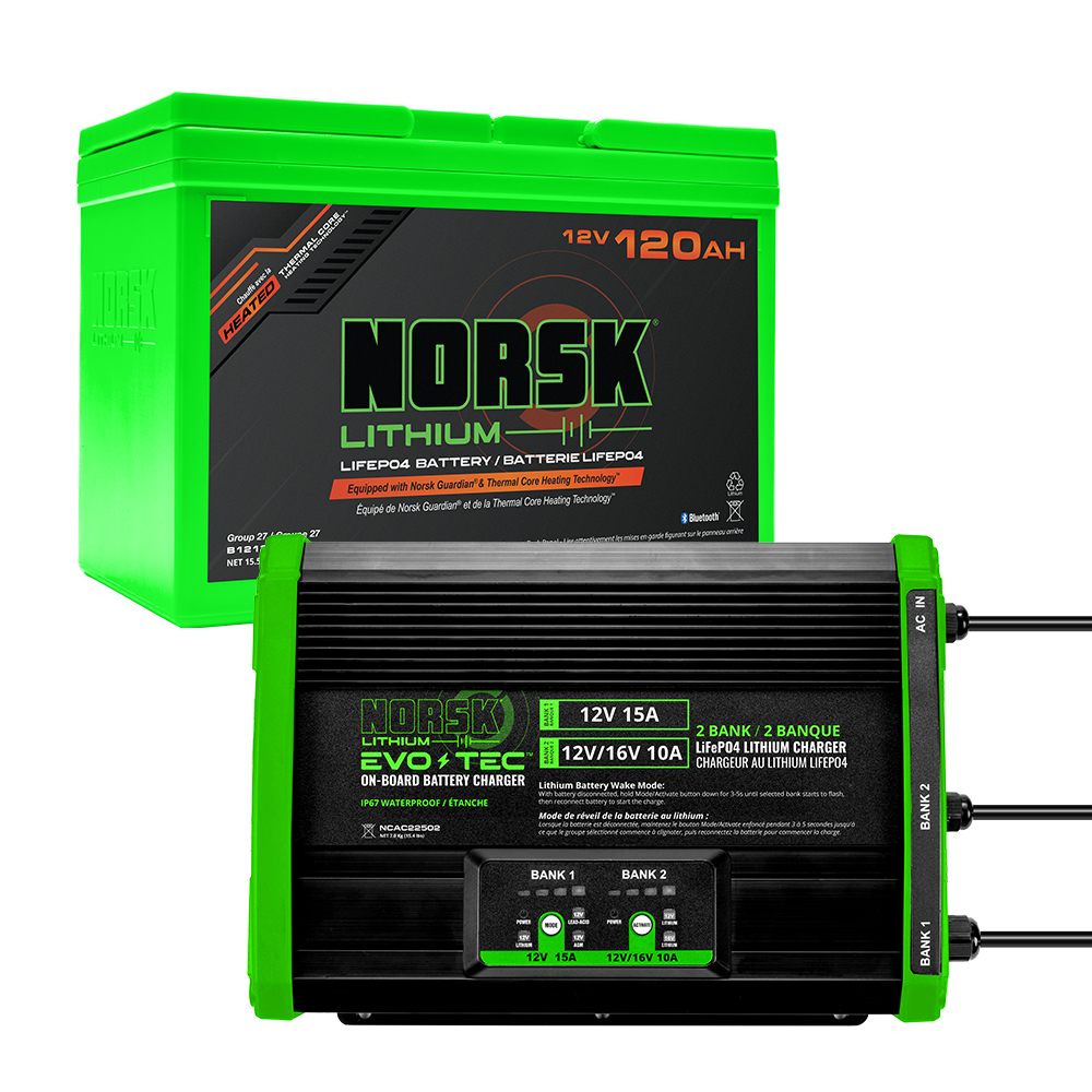 12V 120AH Wheelhouse Power Package 1 12V 120 Ah 12V 2 Bank EVO TEC Charger