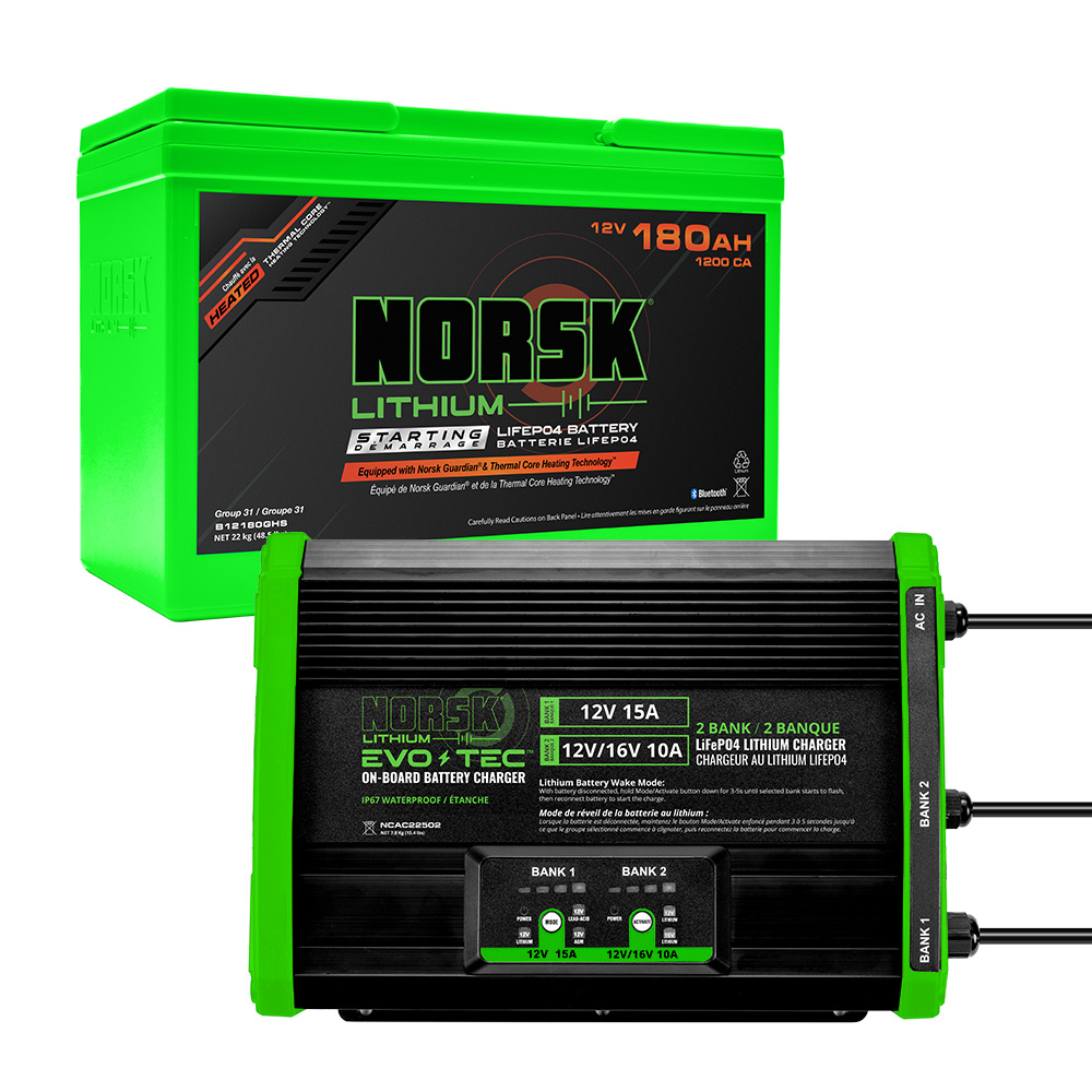 12V 180AH Wheelhouse Power Package 1 12V 180 Ah 12V 2 Bank EVO TEC Charger