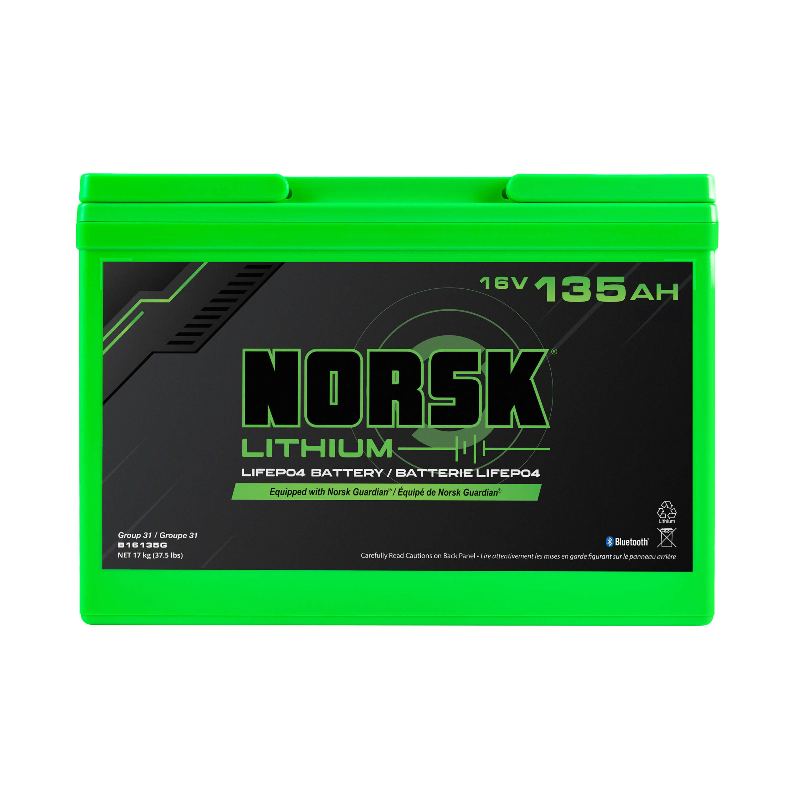 16V 135Ah lithium electronics battery for bass boat graphs and forward-facing sonar